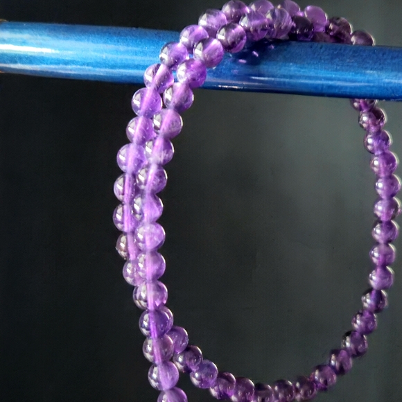 NICKY BUTLER Designer Signed African Amethyst 925 Sterling Silver Bead Necklace